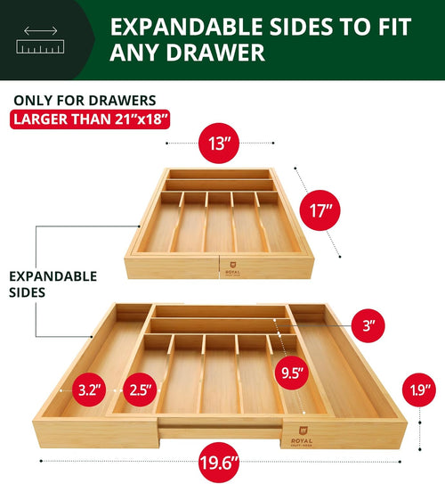 Bamboo Kitchen Drawer Organizer