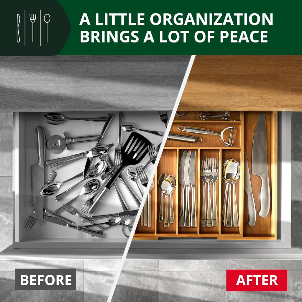 Bamboo Kitchen Drawer Organizer