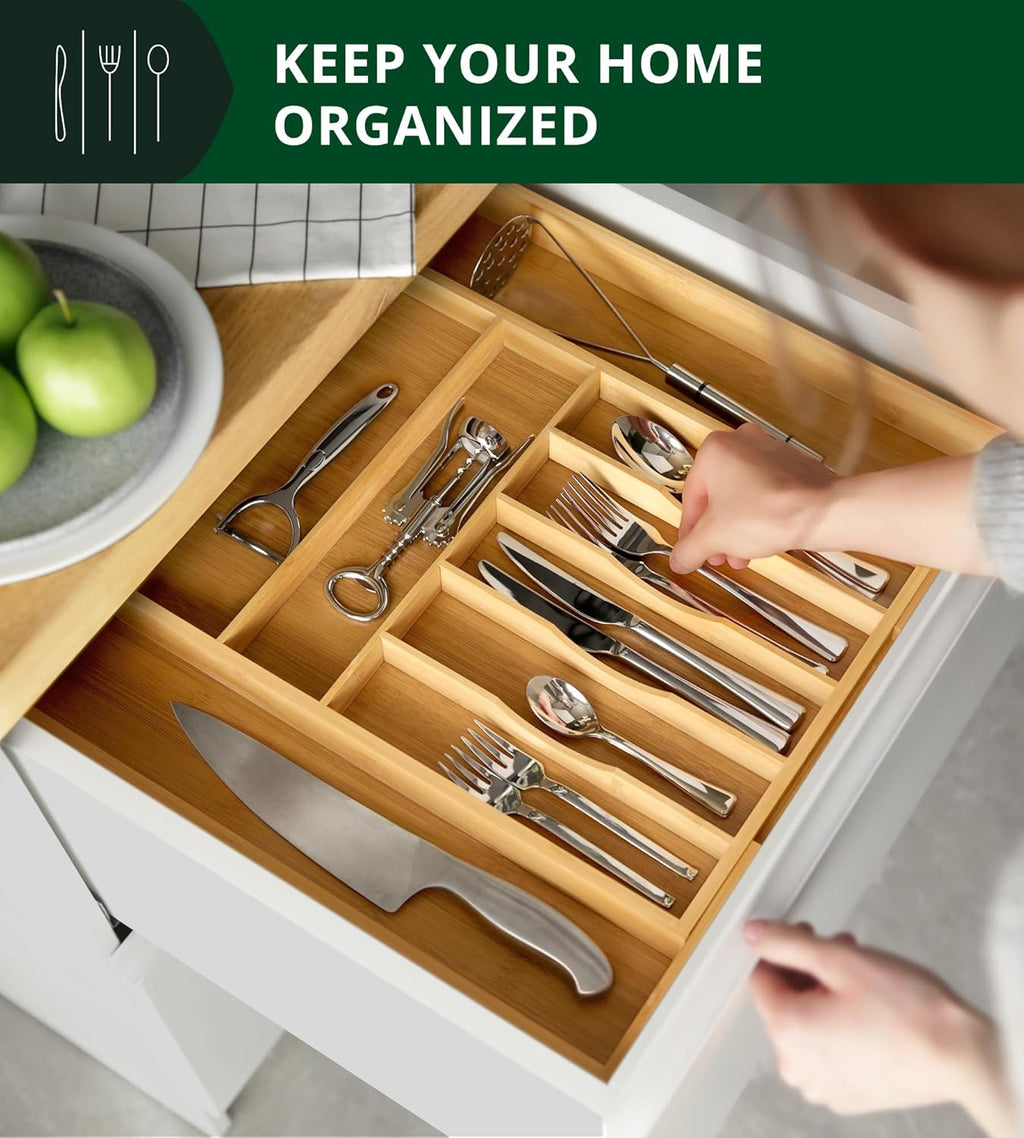 Bamboo Kitchen Drawer Organizer